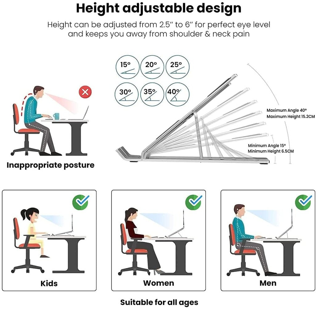 Foldable Aluminium Laptop Stand Office & Stationery